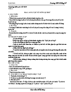 Giáo án Lịch sử lớp 6 - Học kì I - Năm học 2014-2015 - Đỗ Lệ Thủy